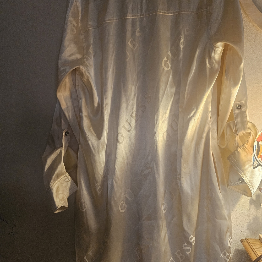 Guess Cream Satin Dress with Gold Chain - Picture 6 of 6